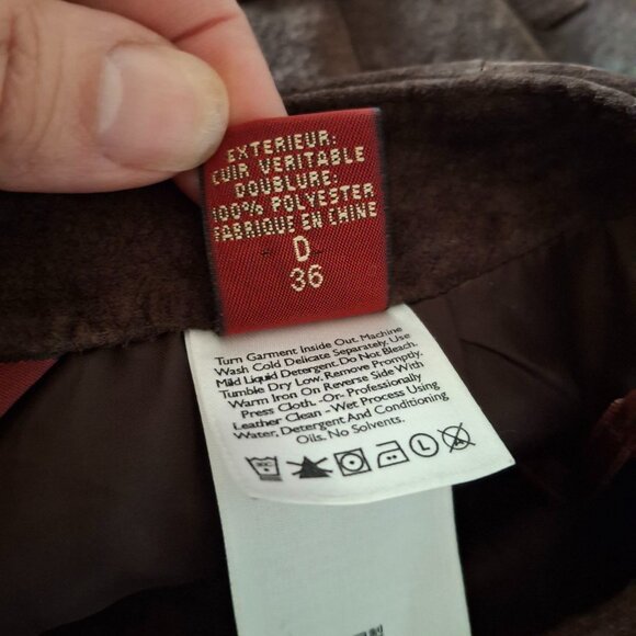 Eddie Bauer Vintage Seattle Suede Skirt Washable Leather Size 6 Brown - Picture 9 of 11